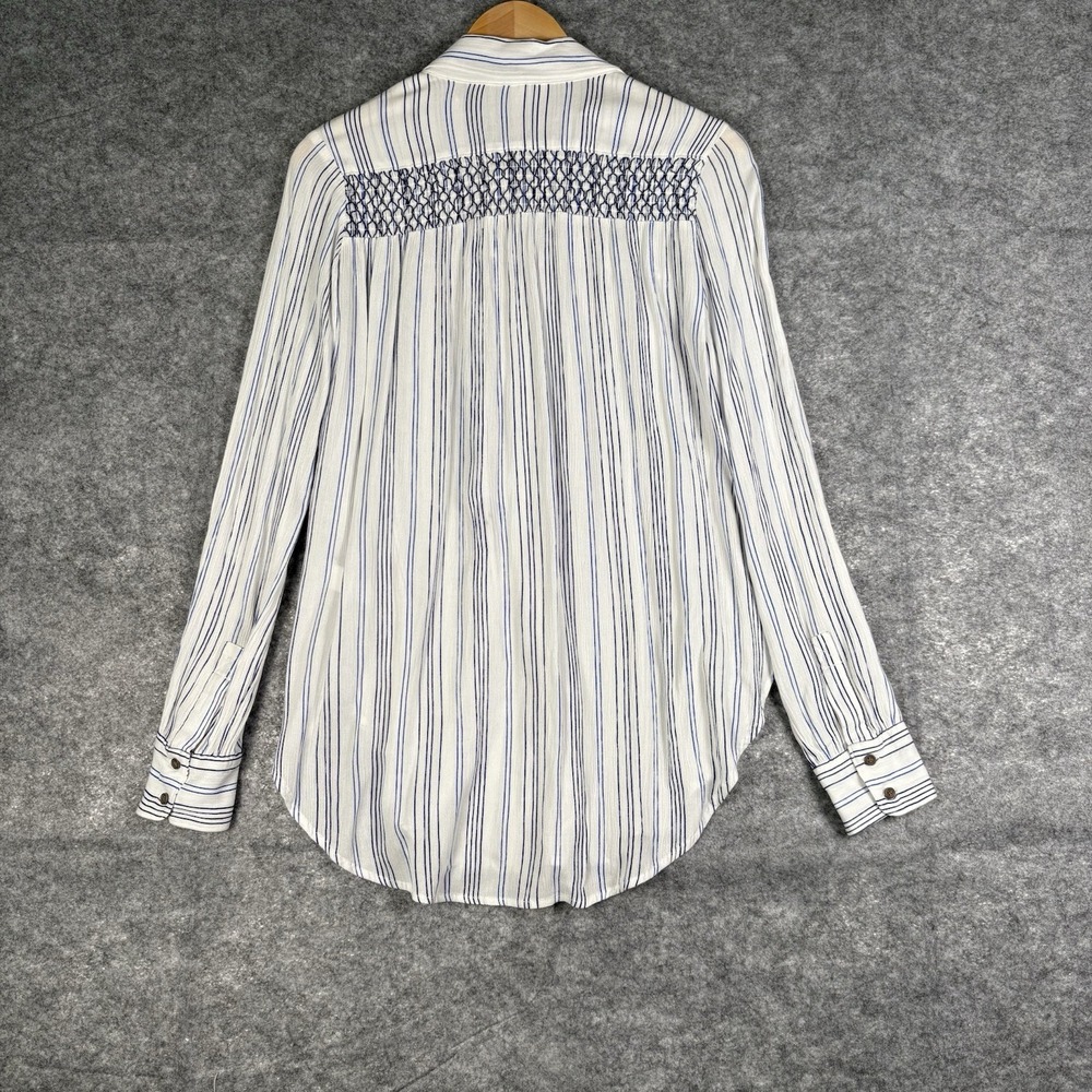 SHYANNE Striped Blouse Women's Size Small Blue Button-Up Countrycore Western Top - Picture 3 of 9